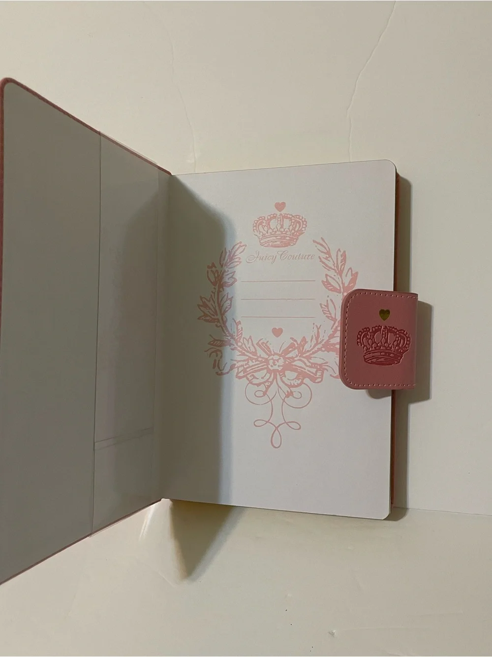 Juicy Couture Pink Journal with Gold Lettering & Crown Topped Pen - NWT **